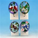 WLJ48662 Stainded Glass Bird Nightlight 4 asst